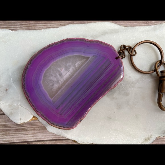 Rainbow Agate Keychain 🌈 - Picture 4 of 5